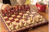 SZACHY PEREŁKA średnia (36x36 cm) kolor wiśniowy